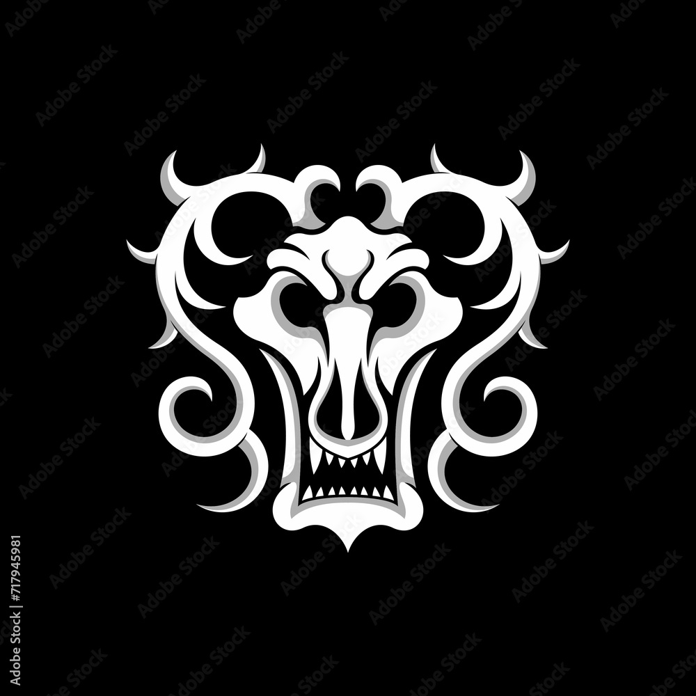 simple logo of monster skull