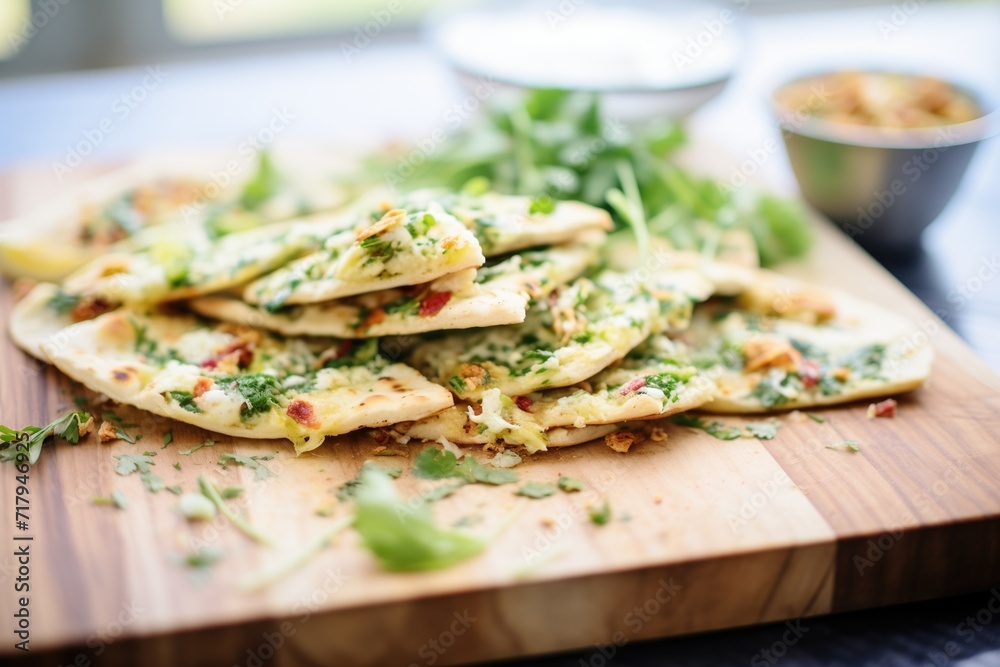 sliced peshwari naan revealing filling sliced peshwari naan revealing filling