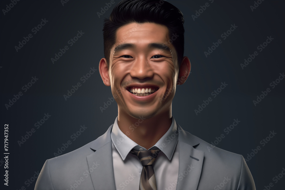 Asian businessman smiling at work. Rich man businessman. Professional career. World of work. Work in a company. AI. Asian businessman smiling at work. Rich man businessman. Professional career. World of work. Work in a company. AI.