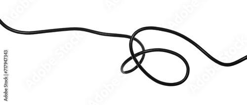 Obraz na plátně Black cable electric isolated on white, clipping