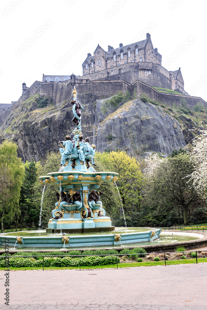 Ross Fountain Majesty with Edinburgh Castle Backdrop