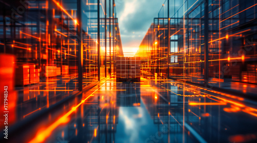 Wallpaper Mural Futuristic Cityscape: Abstract Technological Design with Modern Architectural Elements Torontodigital.ca