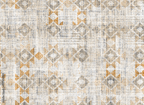 Tribal vector ornament. Seamless African pattern. Ethnic carpet style. Geometric mosaic on the tile Ancient interior.Modern rug. Geo print textile Cloth. fabric Abstract digital printing linen
