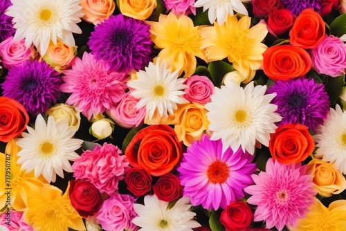 Different and multicolored flowers with intense colors (JPG 300Dpi 10800x7200) © CreativityMultiverse