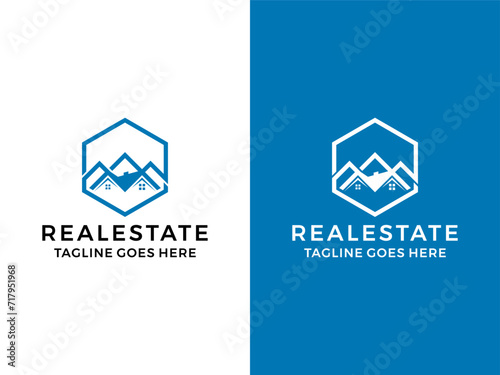 Real estate home modern logo design vector template