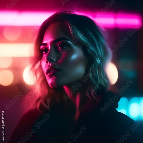 portrait of a woman in a nightclub © Marco