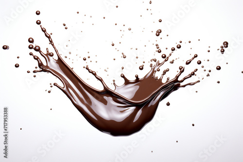 Image of dark Chocolate splash isolated on white background.
