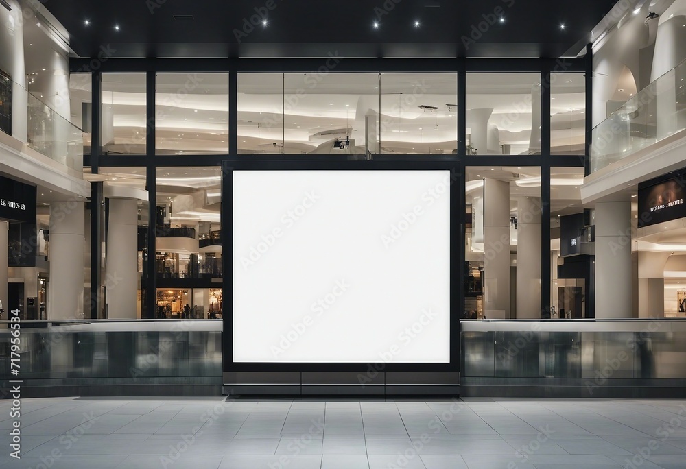 Public shopping center mall or business center high big advertisement frame billboard space as empty