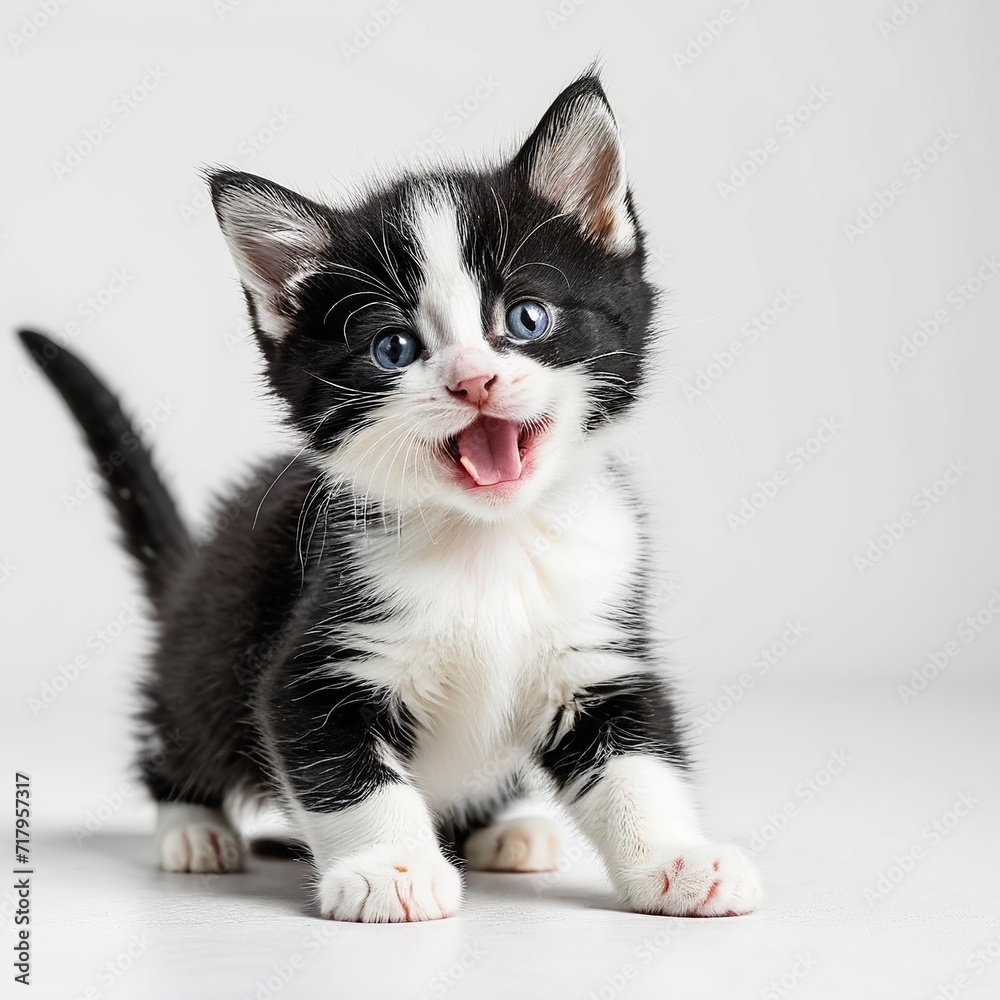 Illustration of a Playful Kitten on White Background Illustration of a Playful Kitten on White Background