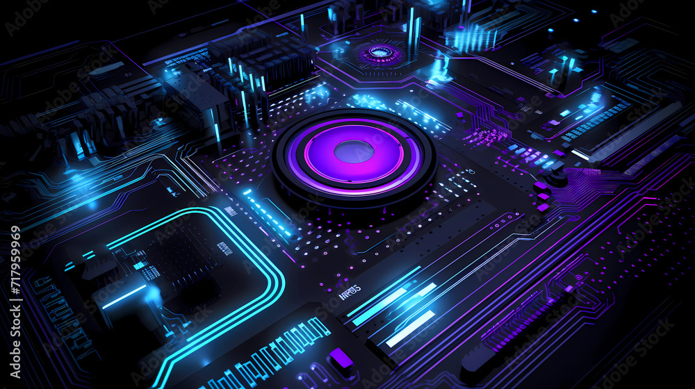 Obraz premium schematic illustration embodying a robust technology concept, meticulously designed for a corporate presentation