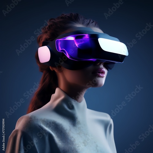 A girl wearing futuristic VR glass © Marco