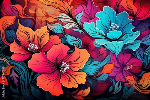 Floral abstract backdrop. Generative AI