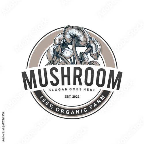 Design a mushroom farm vector logo photo
