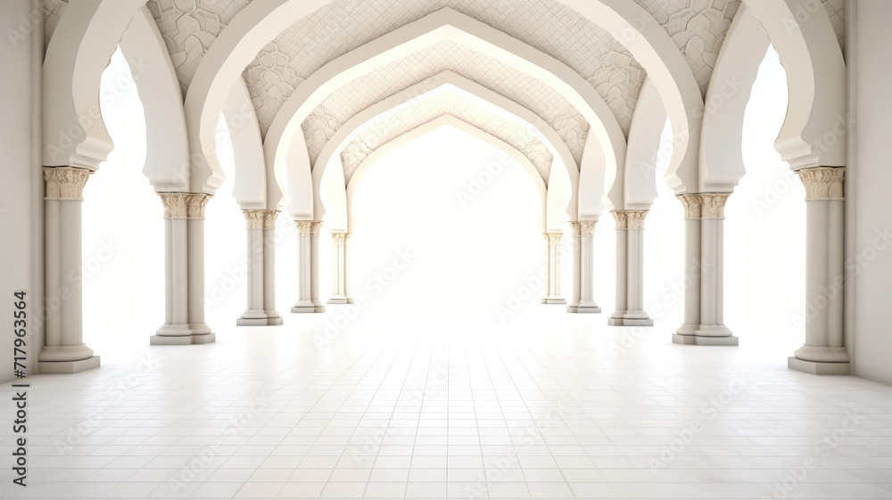 Isolated on a white background are realistic oriental arches.