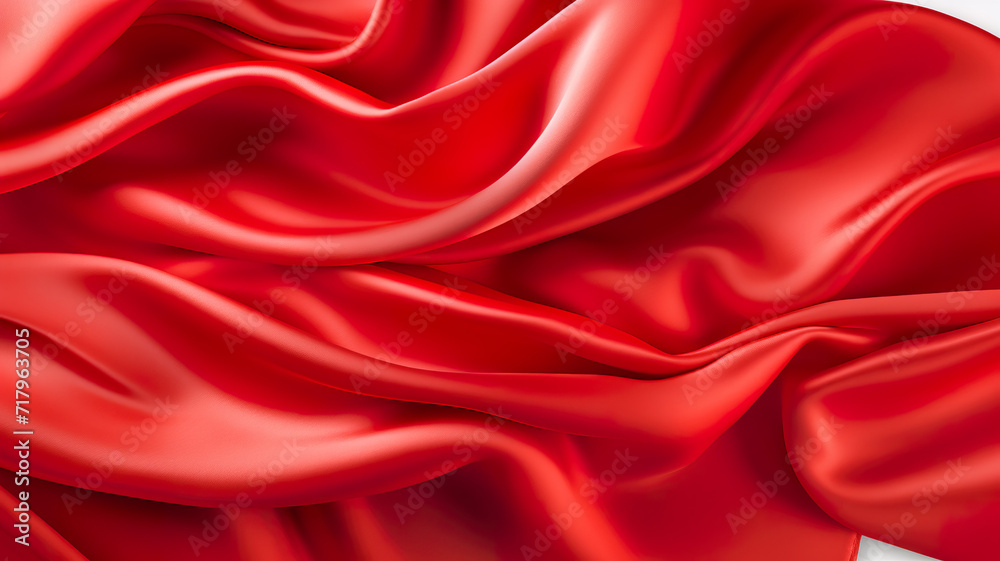 Red silk fabric in the background 