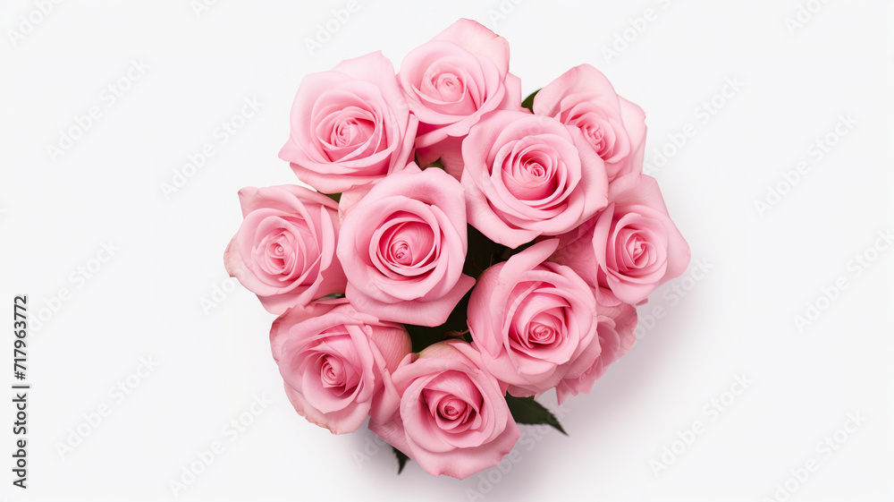 A single rose bouquet isolated against a stark white background A single rose bouquet isolated against a stark white background