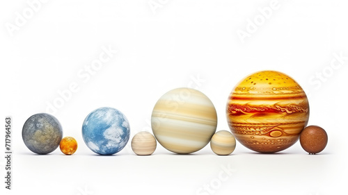 Isolated on a white background is the solar system background.