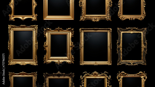 Old-fashioned frame set isolated on a white background