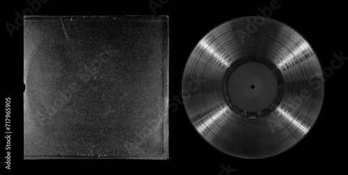 Vinyl Record Album EP Cover Texture Mockup. Realistic paper overlay with worn edges and damage - scratches, torn, grainy outline. Album cover old effect for cd, vinyl. 