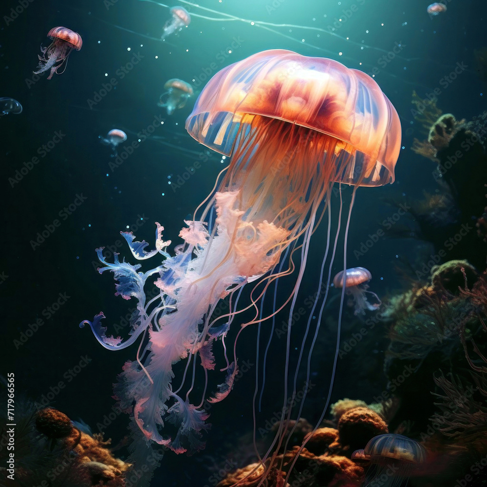 Jellyfish in the ocean. 46