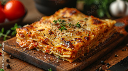 Lasagne food decorated for a product photo