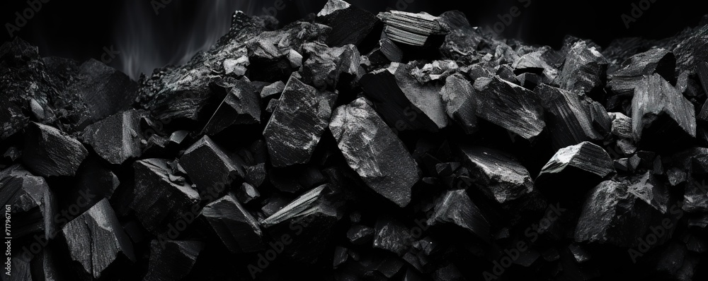 A pile of shiny black coal. generative AI