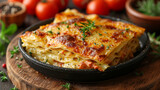 Lasagne food decorated for a product photo