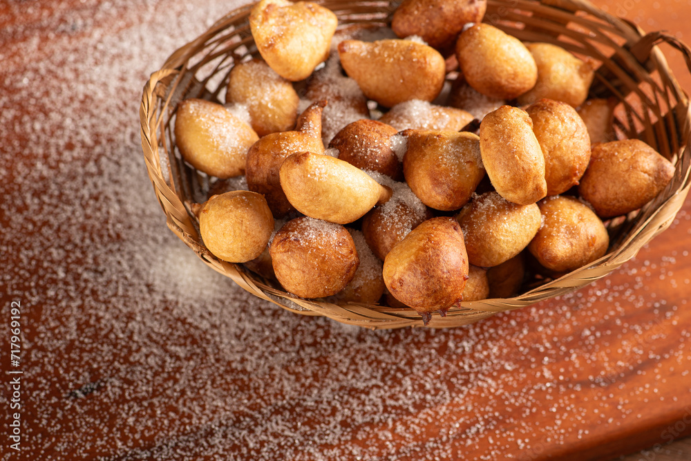 Rain cake, beautiful and delicious rain cakes with sugar, typical Brazilian recipe, selective focus. Rain cake, beautiful and delicious rain cakes with sugar, typical Brazilian recipe, selective focus.