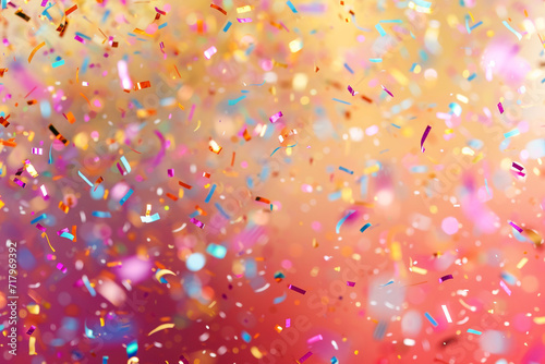 Confetti swirls mimicking a carnival dance, colorful background, Carnival © Denis Yevtekhov