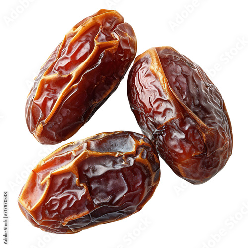  Sweet and tasty dry dates isolated on white background.