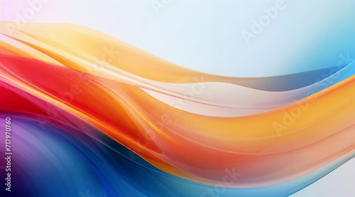 a colorful abstract background with a blue sky in the background and a white sky in the background with a red, yellow, and blue wave, generative ai