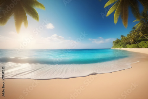 beach with palm trees.