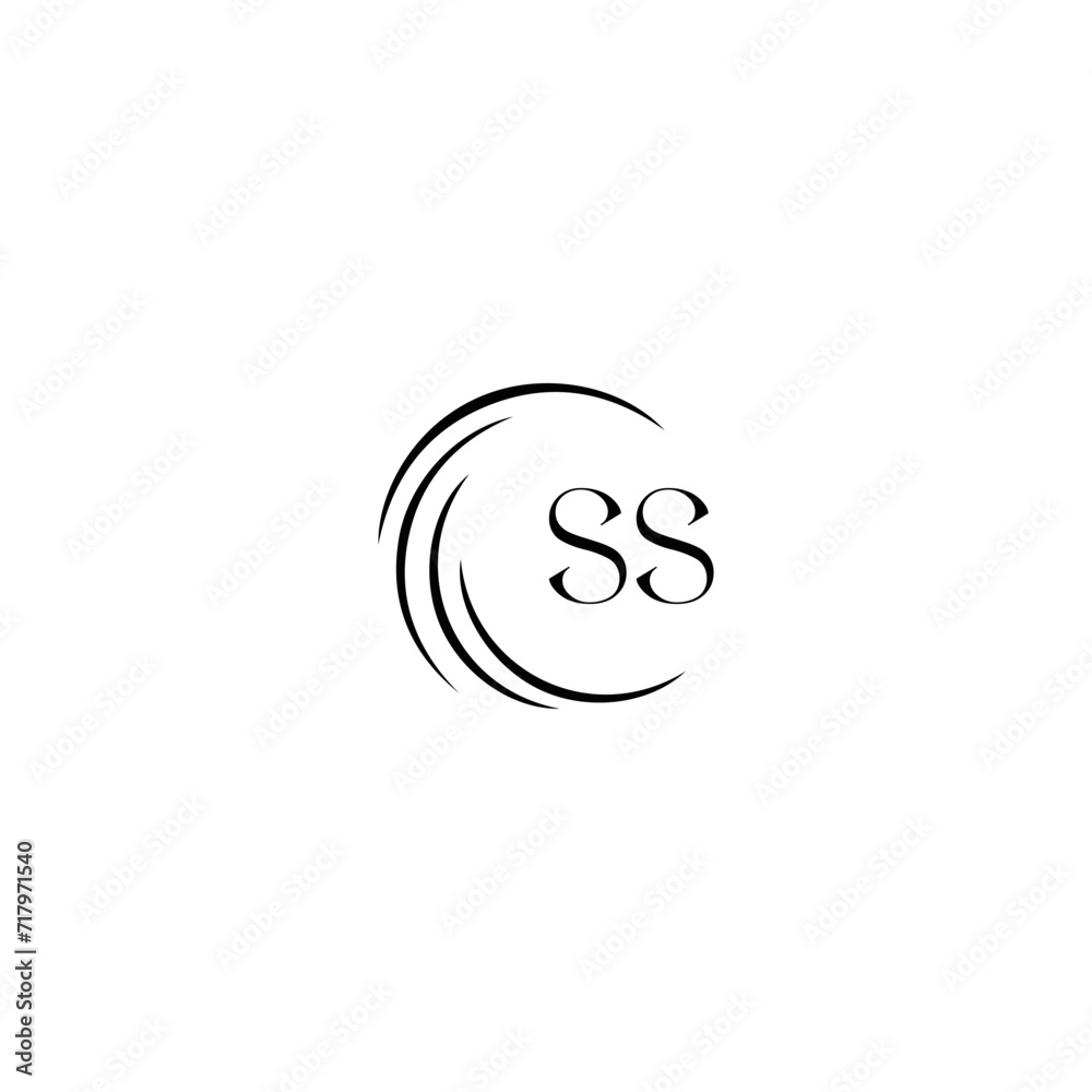 Obraz premium SS logo. S S design. White SS letter. SS, S S letter logo SET design. Initial letter SS linked circle uppercase monogram logo. S S letter logo SET vector design. SS letter logo design five style.