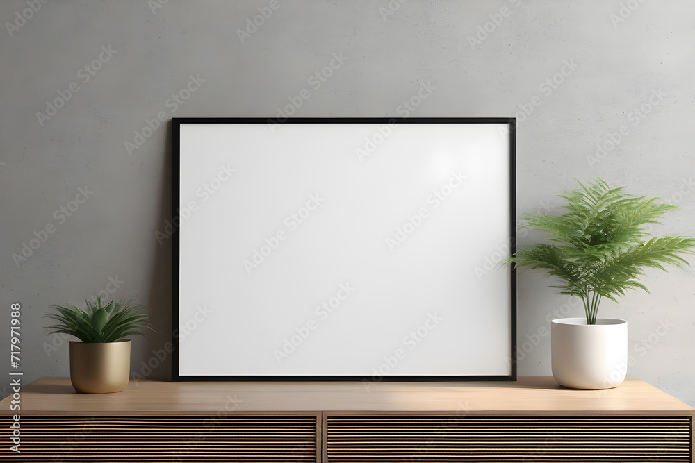 minimal mockup frame blank isolated
