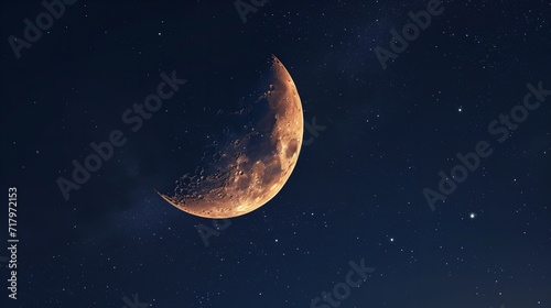 Moon and stars crescent moon starry night sky