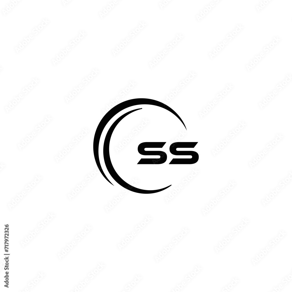 SS logo. S S design. White SS letter. SS, S S letter logo SET design. Initial letter SS linked circle uppercase monogram logo. S S letter logo SET vector design. SS letter logo design five style.	
