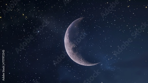 Moon and stars crescent moon starry  night sky