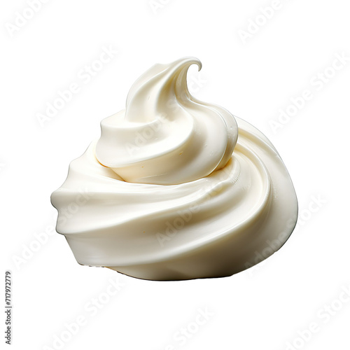 whipped cream isolated on white background 