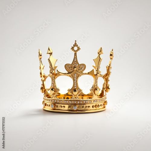 Gold crown isolated on white background