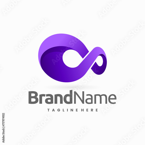 gradient infinity symbol for company or corporate icon logo