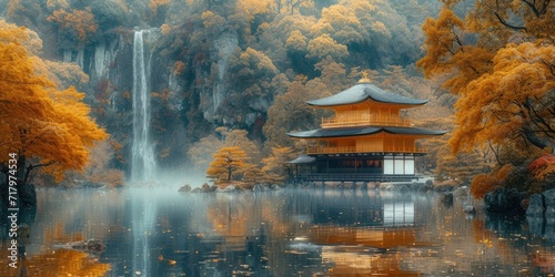 Azure Pagoda Landscape Grandeur