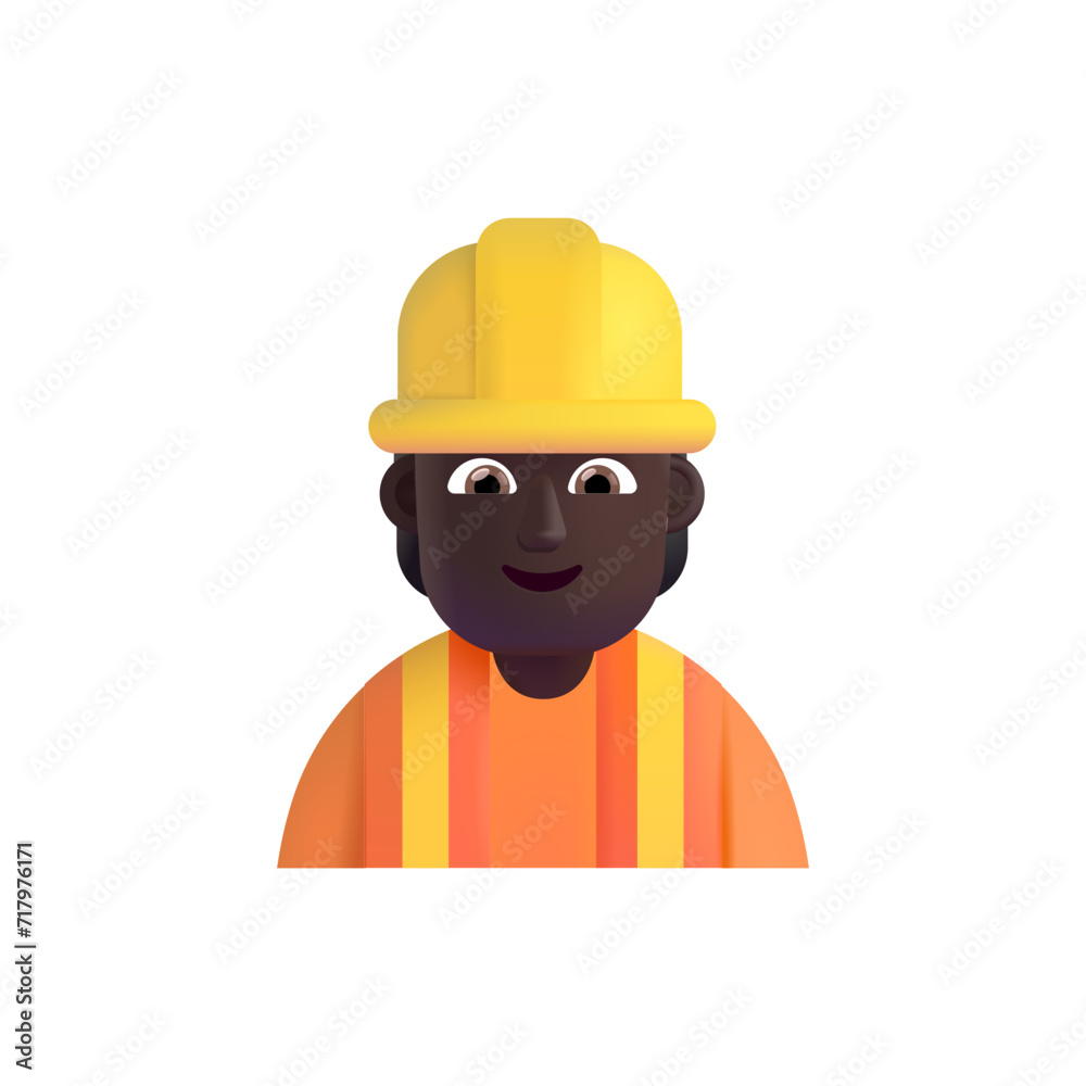 Construction Worker: Dark Skin Tone Construction Worker: Dark Skin Tone