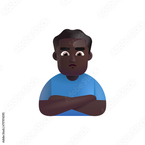 Man Pouting: Dark Skin Tone