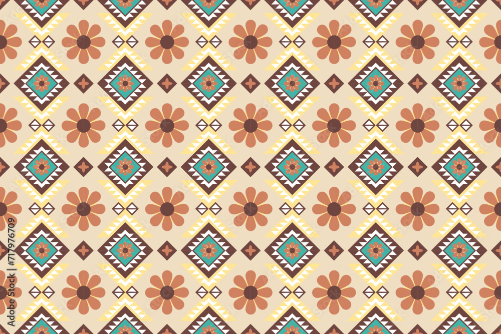 Geometric seamless ethnic pattern. Geometric ethnic pattern can be used in fabric design for clothes, wrapping, textile, embroidery, carpet, tribal pattern