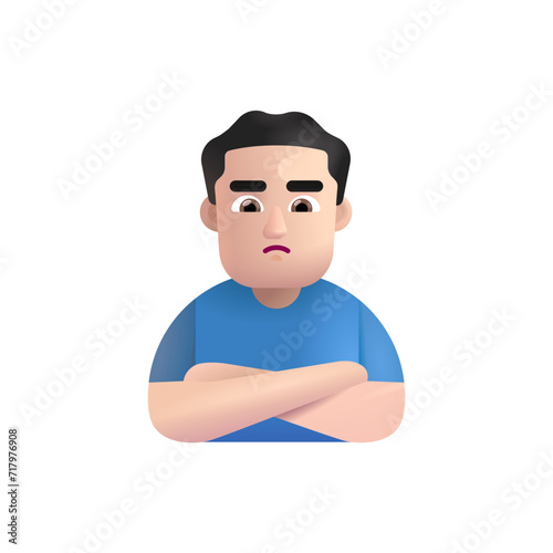Man Pouting: Light Skin Tone