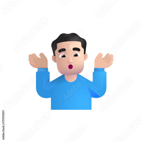 Man Shrugging : Light Skin Tone