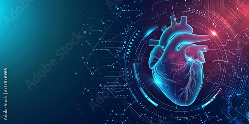 futuristic medical research or heart cardiology health care with diagnosis vitals infographic