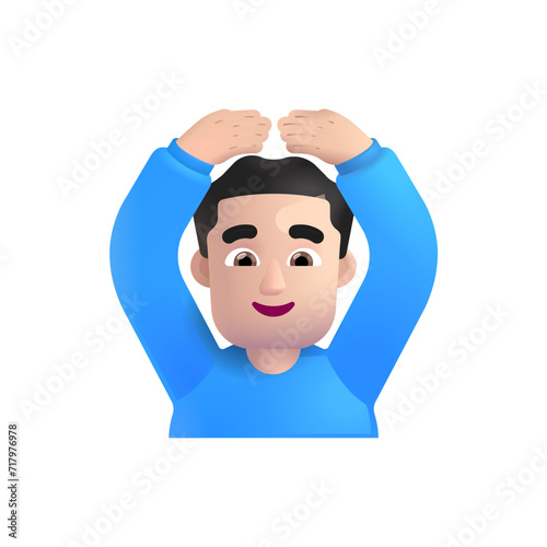 Man Gesturing OK :Light Skin Tone