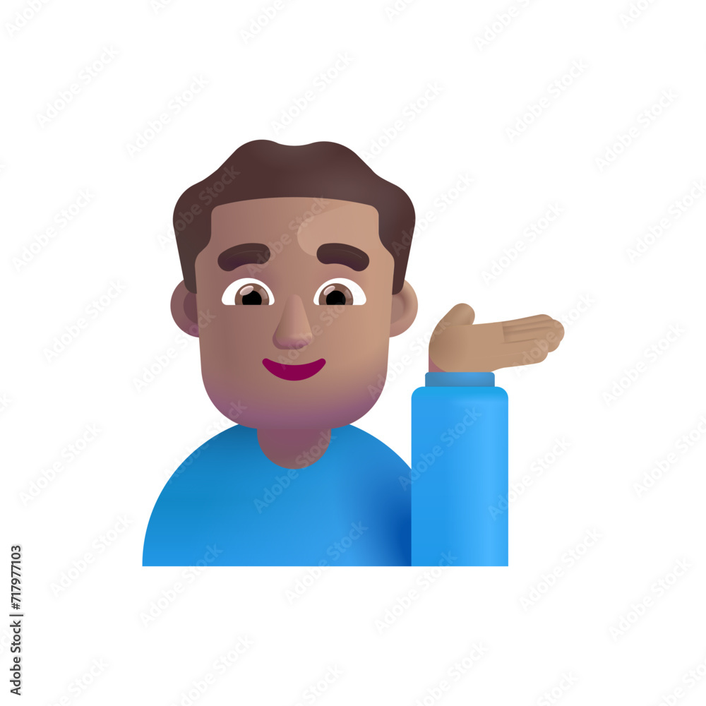Man Tipping Hand :Medium Skin Tone Man Tipping Hand :Medium Skin Tone