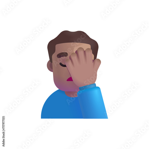 Man Facepalming : Medium Skin Tone